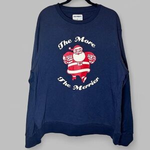 Old Navy Men's Navy Santa Crewneck Sweatshirt XXL